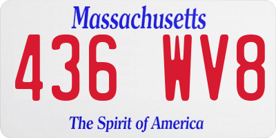 MA license plate 436WV8