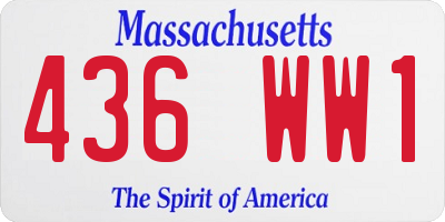 MA license plate 436WW1