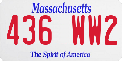 MA license plate 436WW2