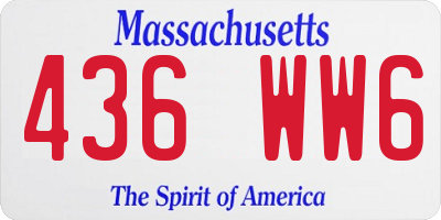 MA license plate 436WW6