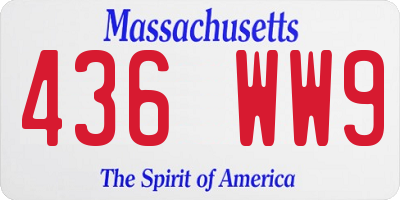 MA license plate 436WW9