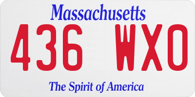 MA license plate 436WX0