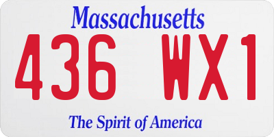 MA license plate 436WX1