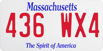 MA license plate 436WX4