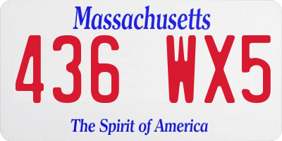 MA license plate 436WX5