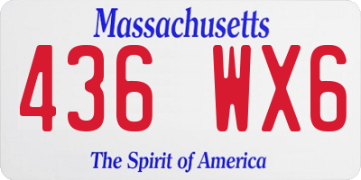 MA license plate 436WX6