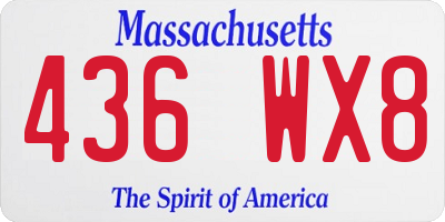 MA license plate 436WX8