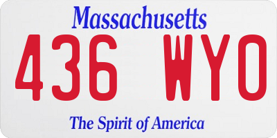 MA license plate 436WY0