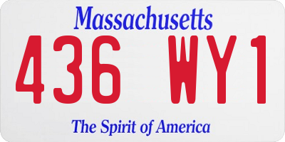 MA license plate 436WY1
