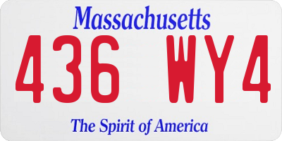 MA license plate 436WY4