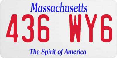 MA license plate 436WY6