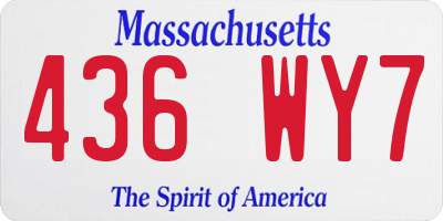 MA license plate 436WY7