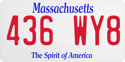 MA license plate 436WY8
