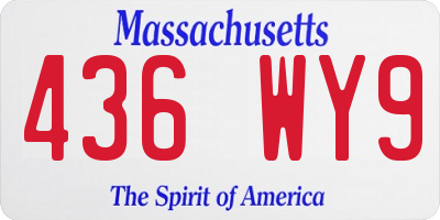 MA license plate 436WY9