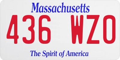MA license plate 436WZ0