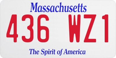 MA license plate 436WZ1