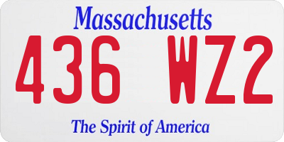 MA license plate 436WZ2