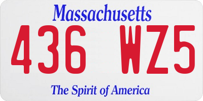 MA license plate 436WZ5