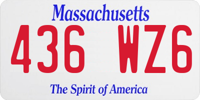 MA license plate 436WZ6