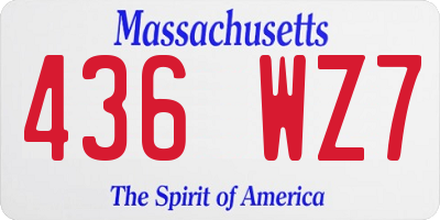 MA license plate 436WZ7