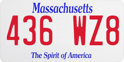 MA license plate 436WZ8