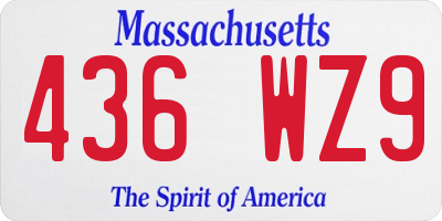 MA license plate 436WZ9
