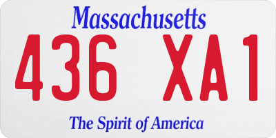 MA license plate 436XA1