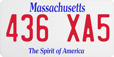 MA license plate 436XA5