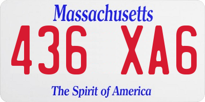 MA license plate 436XA6