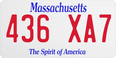MA license plate 436XA7