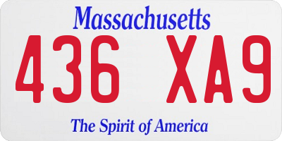 MA license plate 436XA9