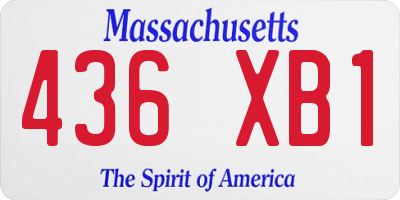 MA license plate 436XB1