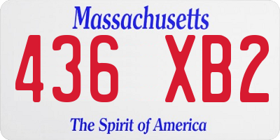 MA license plate 436XB2