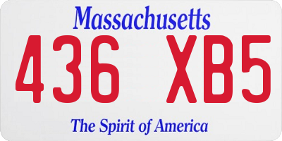 MA license plate 436XB5