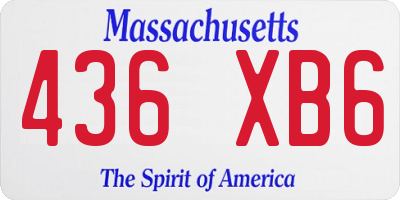 MA license plate 436XB6