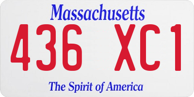 MA license plate 436XC1