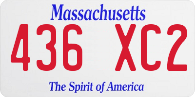 MA license plate 436XC2