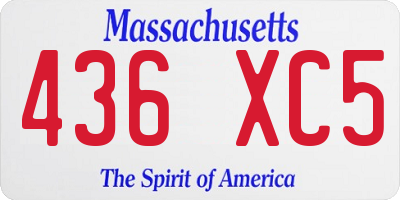 MA license plate 436XC5