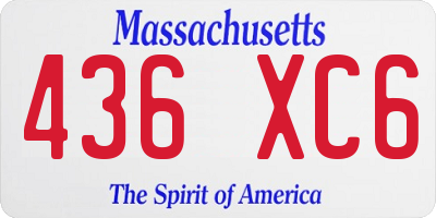 MA license plate 436XC6