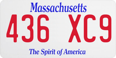 MA license plate 436XC9