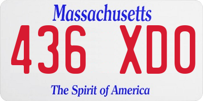 MA license plate 436XD0