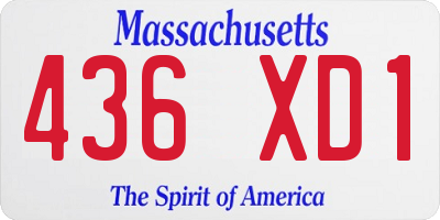 MA license plate 436XD1