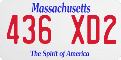 MA license plate 436XD2