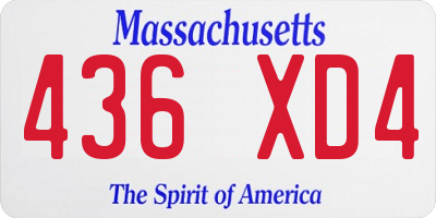 MA license plate 436XD4