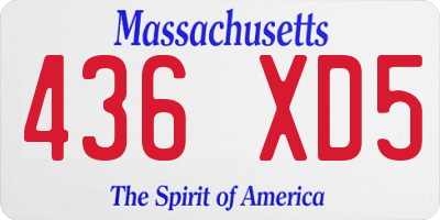 MA license plate 436XD5