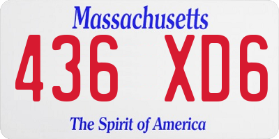 MA license plate 436XD6