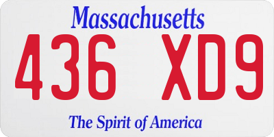 MA license plate 436XD9
