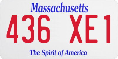 MA license plate 436XE1