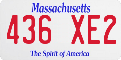 MA license plate 436XE2