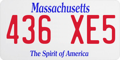 MA license plate 436XE5